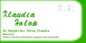 klaudia holop business card